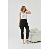 Ftz Women Siyah 30744 Kadın Lastikli Pleli Dar Paça Pantolon