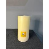 Fu Glowıs Özel El Dökümü Büyük Boy Silindir Mum – Dekoratif Eskitme Tarzı | Krem | 12 x 19 cm - 1 Adet