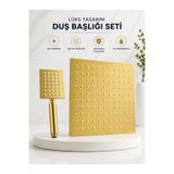 Fualora Gold Tepe Duş Başlığı ve El Duşu Paslanmaz Çelik Duş Sistemi YYM-TE-001