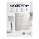 FUALORA Gümüş Tepe Duş Başlığı ve El Duşu Paslanmaz Çelik