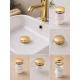 FUALORA Lavabo Sifonu Pop Up -Patpat Gold