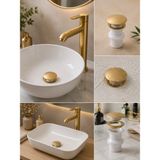 FUALORA Lavabo Sifonu Pop Up -Patpat Mat Gold
