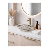 Fualora Seramik Çini Desenli Çanak Lavabo Batarya Deliksiz 39.5*39.5*12.5CM