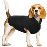 FUAMEY Köpek Polar Yelek, Sıcak Sweatshirt Yavru Esnek Kazak Kazak Köpek Balıkçı Yaka Ceket Köpek Kış Ceket Tasma Delikli Dachshund Kazak Yorkie Giysileri Küçük Orta Büyük Köpekler için Siyah XXL
