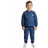 Fuar Baby %100 Pamuk, 3 Iplik Lacivert Futbol Temalı Çocuk Eşofman Takımı - 8 - 9 Yaş