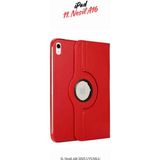 Fuchsia Apple iPad 11. Nesil 2025 A16 Uyumlu 360° Yatay Dikey Dönebilen Deri Tablet Kılıfı - Kırmızı