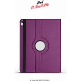 Fuchsia Apple iPad 11. Nesil 2025 A16 Uyumlu 360° Yatay Dikey Dönebilen Deri Tablet Kılıfı - Mor