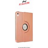 Fuchsia Apple iPad 11. Nesil 2025 A16 Uyumlu 360° Yatay Dikey Dönebilen Deri Tablet Kılıfı - Rose Gold