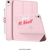 Fuchsia Apple iPad 11. Nesil A16 2025 Uyumlu 11 Inç Standlı Katlanabilir Smart Cover Tablet Kılıfı - Rose Gold