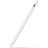 Fuchsia Apple iPad 11 Nesil Uyumlu Avuç Içi Reddetmeli Bluetoothlu Dokunmatik Özel Çizim ve Yazı Kalemi - Beyaz