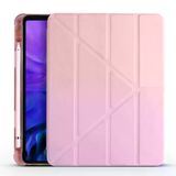 Fuchsia Apple iPad Air 10.9 2022 5. Nesil Uyumlu Kalemlikli Katlanabilen Standlı Akıllı Gri Tablet Kılıfı