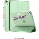Fuchsia Apple iPad Air 11 2025 M3 Çip Uyumlu Katlanabilir Standlı Smart Cover Fuchsia Tablet Kılıfı - Açık Yeşil