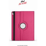 Fuchsia Apple iPad Air 11 M3 2025 Uyumlu 360° Yatay Dikey Dönebilen Deri Tablet Kılıfı - Pembe