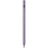 Fuchsia Apple iPad ve iPad Pro Uyumlu Avuç Içi Reddetmeli Yükseltilmiş Eğim Hassasiyetli Dokunmatik Yazı Kalemi - Mor