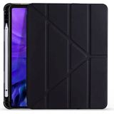 Fuchsia Apple Uyumlu iPad Air 10.9 Inç 4. Nesil Fuchsia Trifolding Kalemlikli Tablet Kılıfi - Siyah