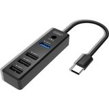 Fuchsia Çoklayıcı 4'ü 1 arada USB-C Hub USB3.0 ve USB 2.0
