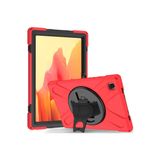 Fuchsia Galaxy Tab A7 Lite 8.7 T220 Uyumlu Tam Koruma Defender Askılı 360° Dönebilir Standlı Zırh Tablet Kılıfı Kırmızı