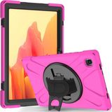 Fuchsia Galaxy Tab A7 Lite 8.7 T220 Uyumlu Tam Koruma Defender Askılı 360° Dönebilir Standlı Zırh Tablet Kılıfı Pembe