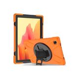 Fuchsia Galaxy Tab A7 Lite 8.7 T220 Uyumlu Tam Koruma Defender Askılı 360° Dönebilir Standlı Zırh Tablet Kılıfı Turuncu