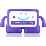 Fuchsia Galaxy Tab A9 Plus 11" ile Uyumlu kOkO Eğlenceli Standlı Yumuşak Çocuk Tablet Kılıfı - Mor