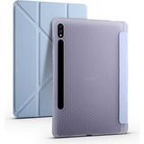 Fuchsia Galaxy Tab S7 Fe Lte (T737-T736-T733-T730) Kalemlikli Premium Standlı Katlanabilir Uyku Modu Özellikli Tablet Kılıfı - Mavi