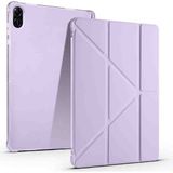 Fuchsia Honor Pad Gt ile Uyumlu 11.5 Inç Kalem Bölmeli Standlı Trifolding Tablet Kılıfı - Lila