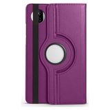 Fuchsia Huawei Honor Pad X7 Uyumlu Standlı 360° Yatay Dikey Dönebilen Deri Tablet Kılıfı - Mor