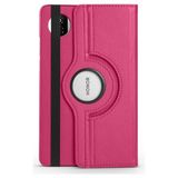Fuchsia Huawei Honor Pad X7 Uyumlu Standlı 360° Yatay Dikey Dönebilen Deri Tablet Kılıfı - Pembe