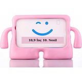 Fuchsia iPad 10,9" 10. Nesil ile Uyumlu kOkO Eğlenceli Karakterli Standlı Çocuk Tablet Kılıfı - Pembe