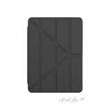 Fuchsia iPad Air 11 inç 6. Nesil M2 Çip A2902-A2903 Uyumlu Siyah Kalem Bölmeli Akıllı Trifolding Tablet Kılıfı