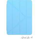 Fuchsia iPad Air 11 Inç 6. Nesil Uyumlu Kalem Bölmeli Akıllı Trifolding Tablet Kılıfı - Mavi