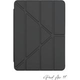Fuchsia iPad Air 11 Inç 6. Nesil Uyumlu Kalem Bölmeli Akıllı Trifolding Tablet Kılıfı - Siyah
