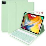 Fuchsia iPad Air 11 Inç M2 Çipli 2024 6. Nesil Uyumlu Klavyeli Stand Özellikli Renkli Tablet Kılıfı - Yeşil