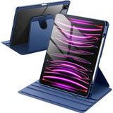 Fuchsia iPad Air 13 Inç 2024 360 Derece Dönebilen Standlı Pino iPad Tablet Kılıfı - Lacivert