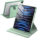 Fuchsia iPad Air 13 Inc 2024 ile Uyumlu 360 Derece Dönebilen Yatay Dikey Stand Özellikli Pino iPad Tablet Kılıf - Yeşil