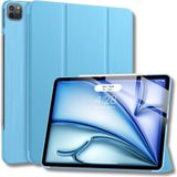 Fuchsia iPad Air 13 Inç M2 Çipli 2024 Uyumlu Akıllı Smart Cover Tablet Kılıfı A2898/A2899/A2900 - Mavi