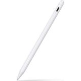 Fuchsia iPad Air 13 Uyumlu Avuç Içi Reddetmeli Bluetoothlu Dokunmatik Özel Çizim ve Yazı Kalemi - Beyaz