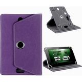 Fuchsia iPad Mini 4-5 ile Uyumlu 7.9 Inç 360° Dönebilen Standlı Kapaklı Universal Tablet Kılıfı - Mor