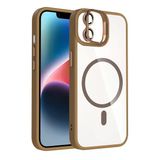 Fuchsia İphone 11 İle Uyumlu Remim Lensli Kablosuz Şarj Özellikli Standlı Kahverengi Kapak