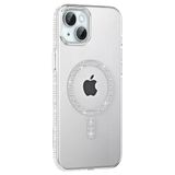 Fuchsia İphone 14 İle Uyumlu Move Taşlı Natural Grey Kablosuz Şarj Özellikli Kapak