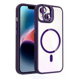 Fuchsia İphone 14 İle Uyumlu Remim Derin Mor Lensli Kablosuz Şarj Özellikli Standlı Kapak