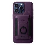 Fuchsia İphone 14 Pro İle Uyumlu Hbc-228 Havana Magnet Derin Mor Kartvizitli Kapak
