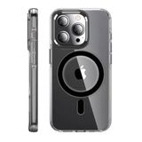 Fuchsia İphone 14 Pro İle Uyumlu Kılıf Crystal Siyah Kablosuz Şarj Özellikli Kapak
