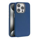 Fuchsia İphone 14 Pro İle Uyumlu Wonder Deri Kablosuz Şarj Özellikli Lacivert Kılıf