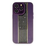 Fuchsia iPhone 14 Pro Kılıf HBC-160 Almera Taşlı Kapak - Derin Mor