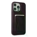 Fuchsia iPhone 14 Pro Kılıf HD Deri Luxury Magnet Kartvizitli Kapak - Derin Mor