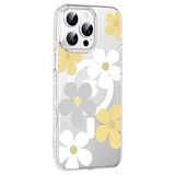 Fuchsia İphone 14 Pro Max İle Uyumlu Floral Sarı Kablosuz Şarj Özellikli Kapak