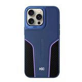 Fuchsia İphone 14 Pro Max İle Uyumlu Hbc-264 Lambor Karbon Fiber Lacivert Sport Kapak
