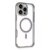 Fuchsia İphone 14 Pro Max İle Uyumlu Hilton Titan Gri Kablosuz Şarj Özellikli Kapak