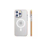 Fuchsia İphone 14 Pro Max İle Uyumlu Line Turuncu Kablosuz Şarj Özellikli Kapak